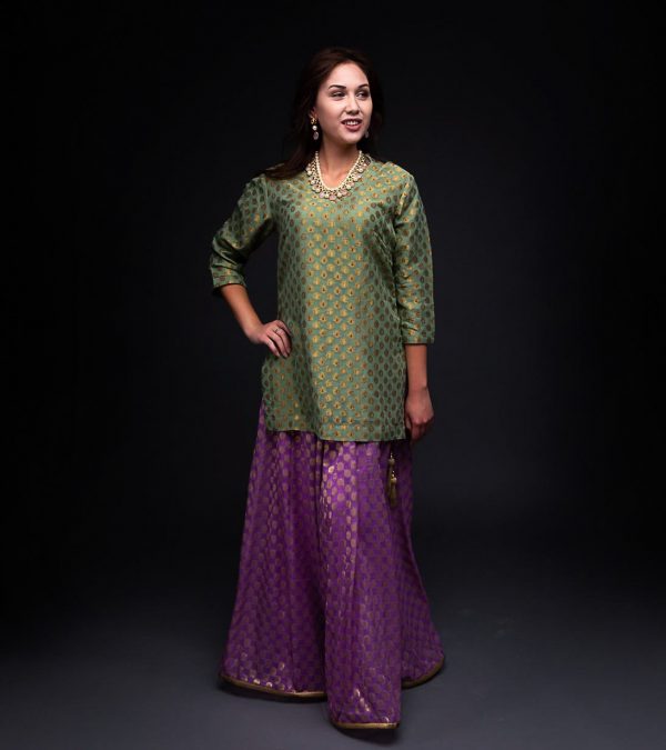 Banarsi Skirt with Short Banarasi Tunic
